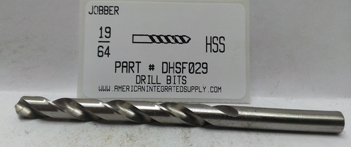 19/64 HSS DRILL JOBBER LENGTH BRIGHT