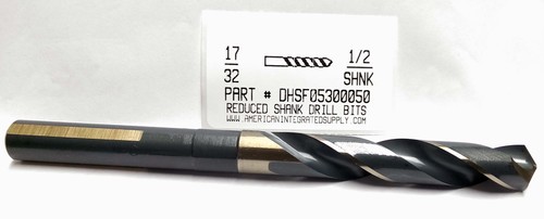 17/32 HSS DRILL 1/2 SHANK 118D SP BLACK & GOLD