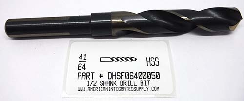 41/64 HSS DRILL 1/2 SHANK 118SP BLACK & GOLD