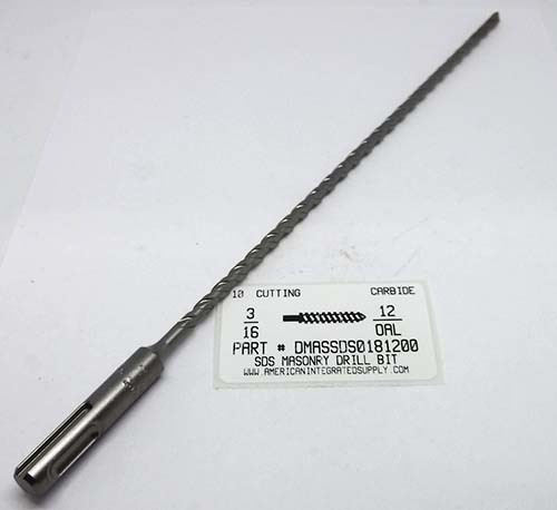 3/16X12" MASONRY DRILL SDS 10" CUTTING