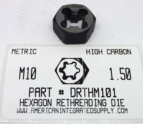 M10-1.50 HEX RETHREADING DIE HIGH CARBON STEEL