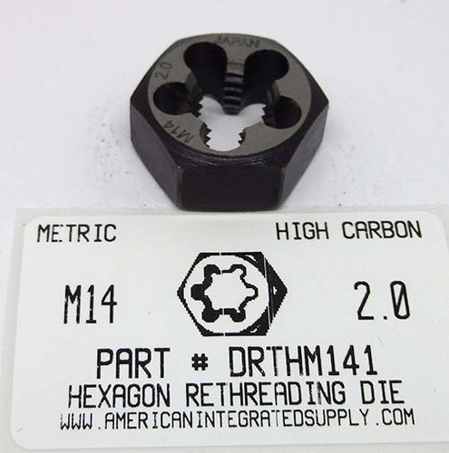 M14-2.00 HEX RETHREADING DIE HIGH CARBON STEEL