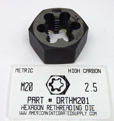 M20-2.50 HEX RETHREADING DIE HIGH CARBON STEEL