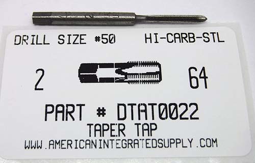 2-64 TAPER HAND TAP HIGH CARBON STEEL DRILL SIZE #50