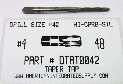 4-48 TAPER HAND TAP HIGH CARBON STEEL DRILL SIZE #42