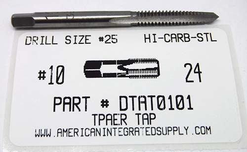 10-24 TAPER HAND TAP HIGH CARBON STEEL