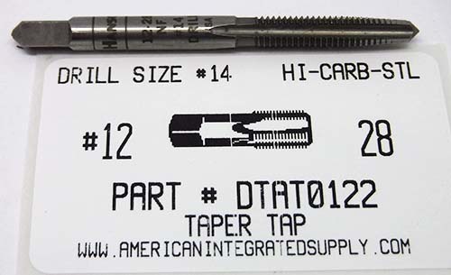 12-28 TAPER HAND TAP HIGH CARBON STEEL