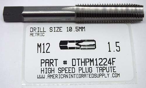 12MM-1.50 HSS METRIC PLUG TAP 4 FLUTE