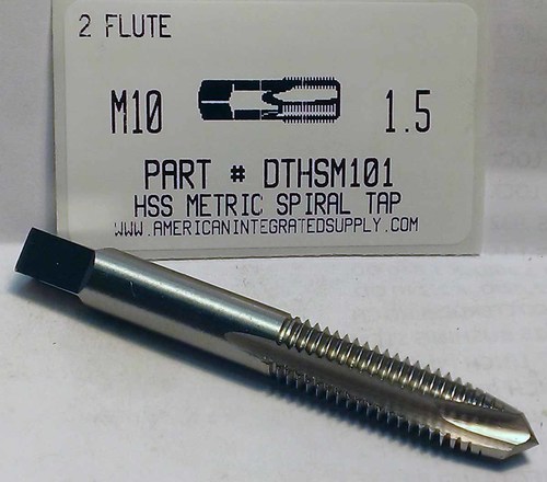 10MM-1.50 HSS SPIRAL POINT PLUG TAP 3 FLUTE DRILL SIZE 8.5MM