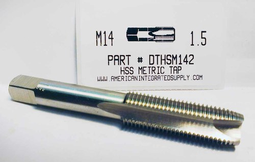 14MM-1.50 HSS SPIRAL POINT PLUG TAP 3 FLUTE DRILL SIZE 12.5MM