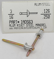 3/16 BLIND RIVET .126-.250 GRIP ALUMINUM RIVET STEEL MANDREL