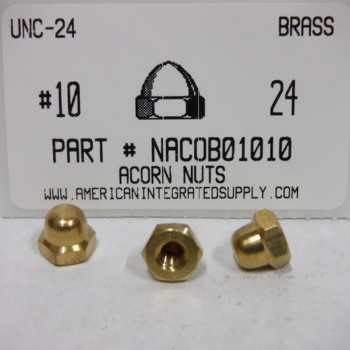 #10-24 ACORN CAP NUT BRASS