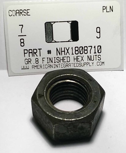 7/8-9 FINISHED HEX NUT GRADE 8  STEEL PLAIN