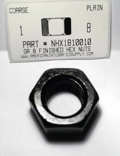 1"-8 FINISHED HEX NUT GRADE 8 STEEL PLAIN