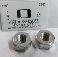 1/2-20 HEAVY HEX NUT STEEL ZINC PLATED 7/8 AF X .485 TH (DISCONTINUED)