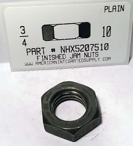 3/4-10 FINISHED HEX JAM NUT STEEL PLAIN