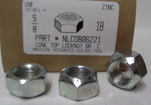 5/8-18 HEX CONE TOP LOCKNUT GRADE C STEEL ZINC PLATED