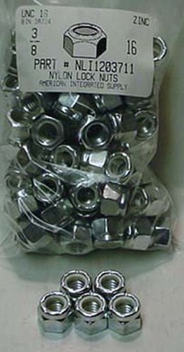 3/8-16 HEX NYLON INSERT LOCK NUT NE SERIES STEEL ZINC PLATED