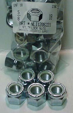 5/8-18 HEX NYLON INSERT LOCK NUT NE SERIES STEEL ZINC PLATED