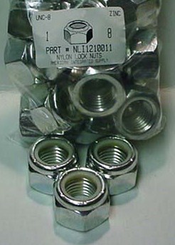 1"-8 HEX NYLON INSERT LOCKNUT NE SERIES STEEL ZINC PLATED