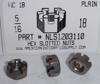 5/16-18 HEX SLOTTED NUT STEEL PLAIN