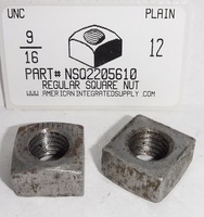 9/16-12 REGULAR SQUARE NUT STEEL PLAIN 7/8 AF X 1/2 TH (DISCONTINUED)