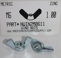 M6-1.00 WING NUT STEEL ZINC PLATED D315