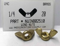 1/4-20 WING NUT SOLID BRASS