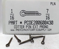 1/16X7/16 COTTER PIN EXTENDED PRONG STEEL PLAIN