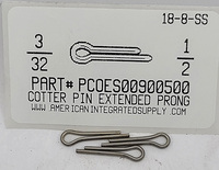 3/32X1/2 COTTER PIN EXTENDED PRONG 18-8 STAINLESS STEEL