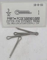 3/32X1 COTTER PIN EXTENDED PRONG 18-8 STAINLESS STEEL