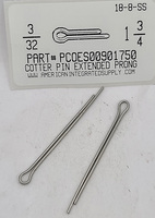 3/32X1-3/4 COTTER PIN EXTENDED PRONG 18-8 STAINLESS STEEL