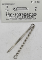 3/32X2 COTTER PIN EXTENDED PRONG 18-8 STAINLESS STEEL