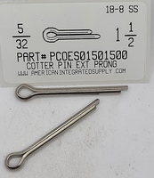 5/32X1-1/2 COTTER PIN EXTENDED PRONG 18-8 STAINLESS STEEL