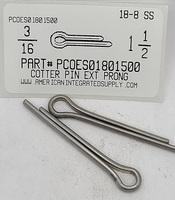 3/16X1-1/2 COTTER PIN EXTENDED PRONG 18-8 STAINLESS STEEL