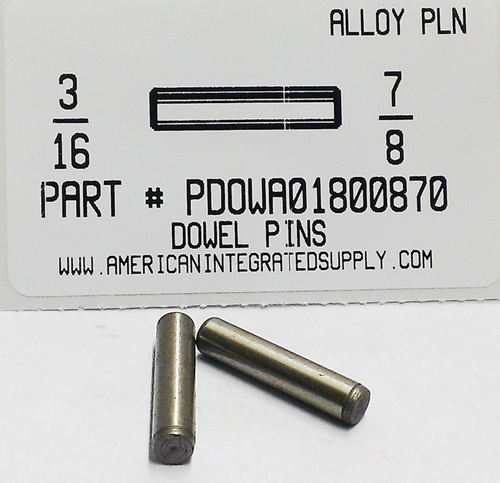 3/16X7/8 DOWEL PIN ALLOY STEEL PLAIN