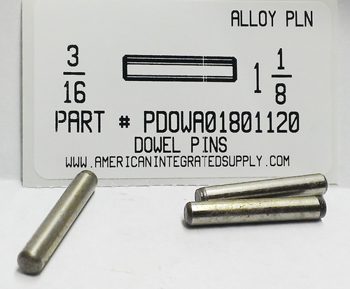 3/16X1-1/8 DOWEL PIN ALLOY STEEL PLAIN