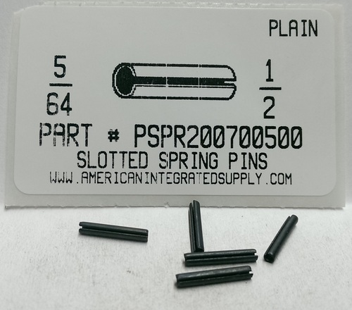 5/64X1/2 SLOTTED SPRING PIN STEEL PLAIN