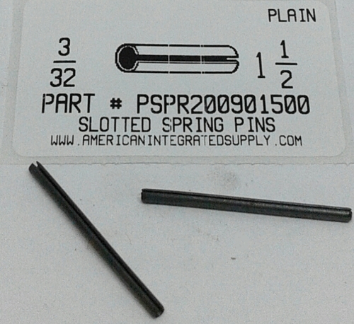 3/32X1-1/2 SLOTTED SPRING PIN STEEL PLAIN