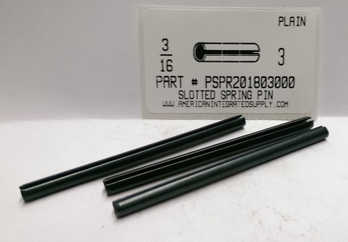 3/16X3 SLOTTED SPRING PIN STEEL PLAIN