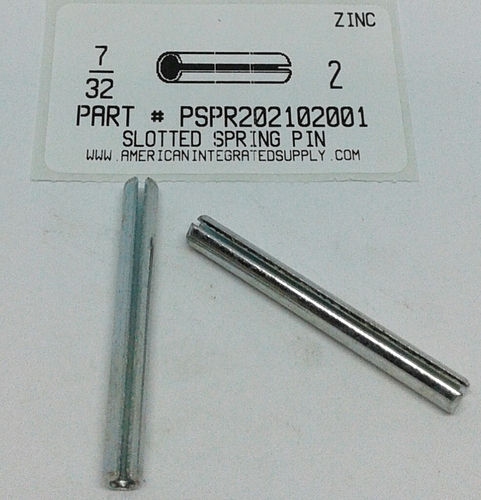 7/32X2 SLOTTED SPRING PIN STEEL ZINC PLATED