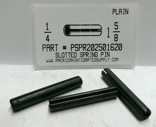 1/4X1-5/8 SLOTTED SPRING PIN STEEL PLAIN