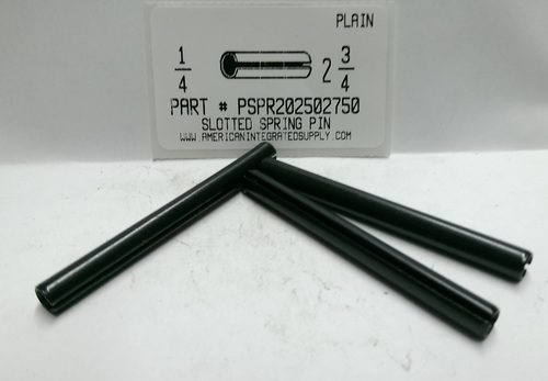 1/4X2-3/4 SLOTTED SPRING PIN STEEL PLAIN