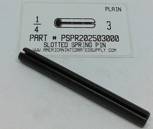 1/4X3 SLOTTED SPRING PIN STEEL PLAIN