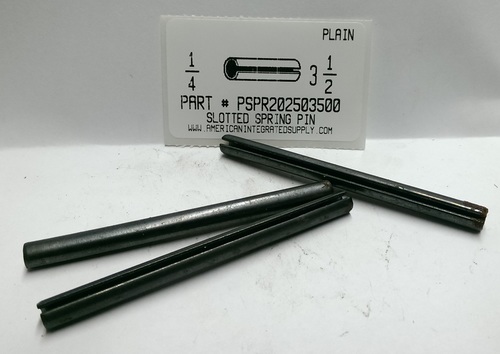 1/4X3-1/2 SLOTTED SPRING PIN STEEL PLAIN