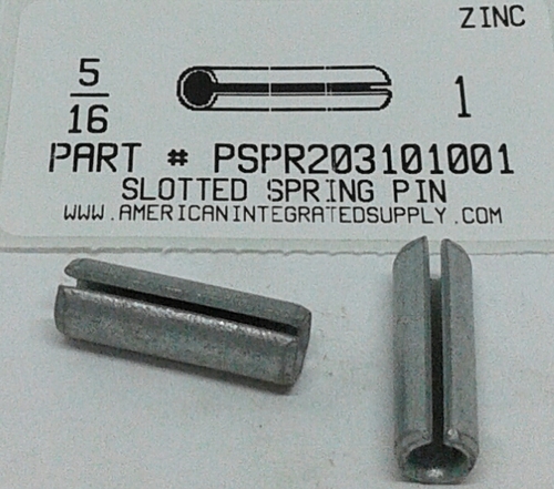 5/16X1 SLOTTED SPRING PIN STEEL ZINC PLATED