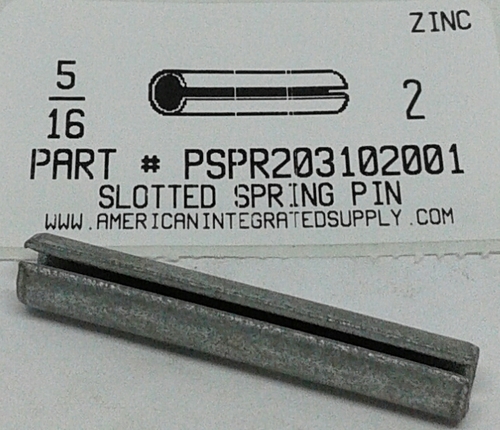 5/16X2 SLOTTED SPRING PIN STEEL ZINC PLATED