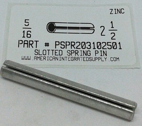 5/16X2-1/2 SLOTTED SPRING PIN STEEL ZINC PLATED