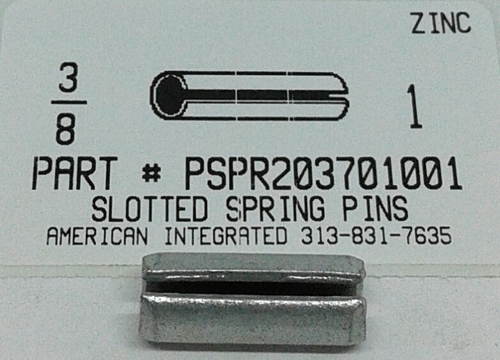 3/8X1 SLOTTED SPRING PIN STEEL ZINC PLATED