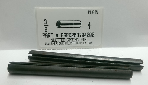 3/8X4 SLOTTED SPRING PIN STEEL PLAIN